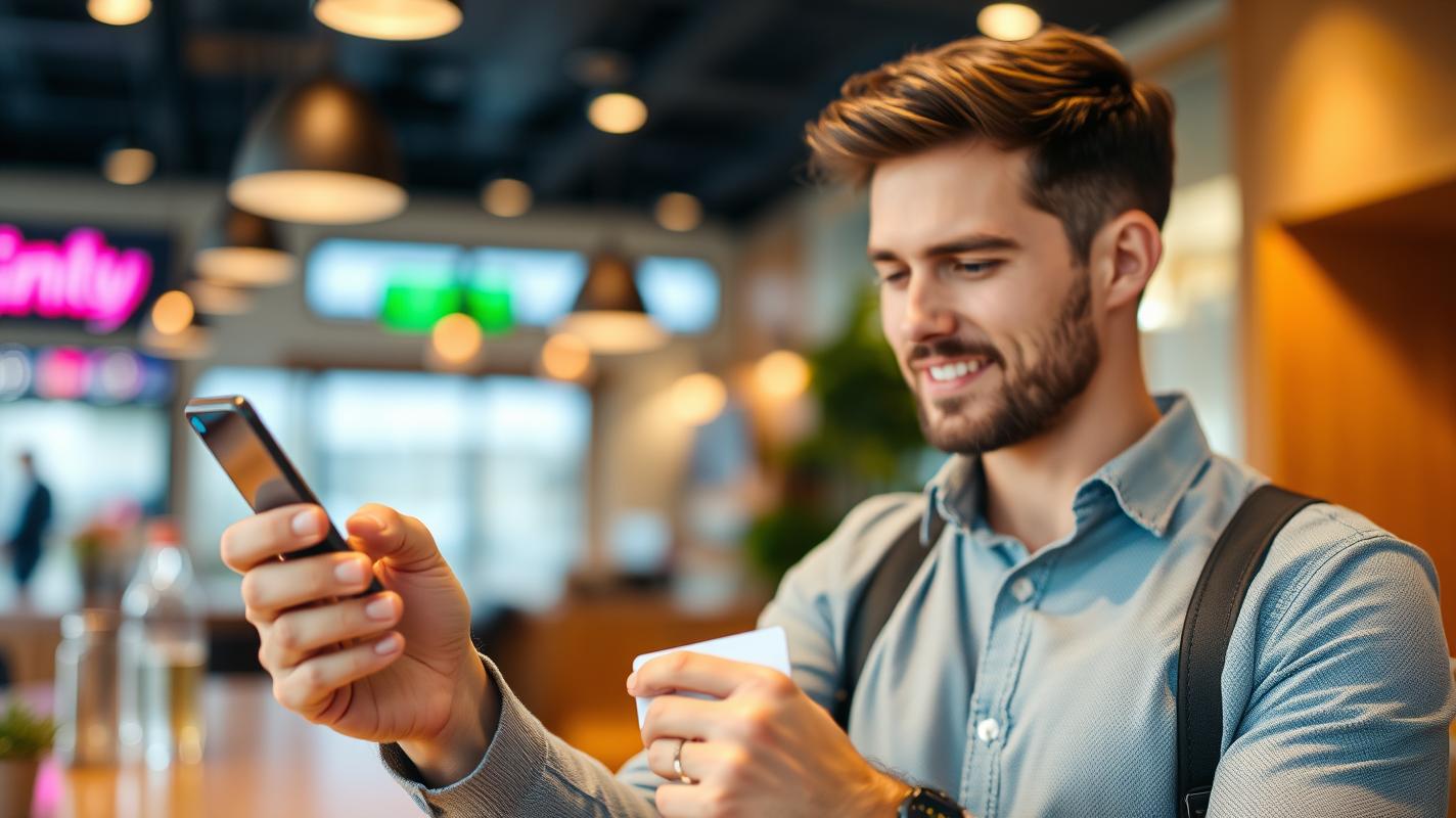 Customer With Mobile and Card