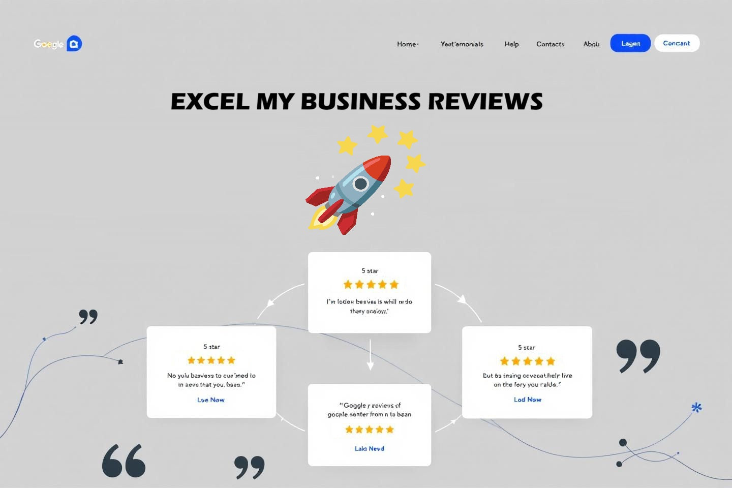 Website with 5-star Google Reviews as Testimonials