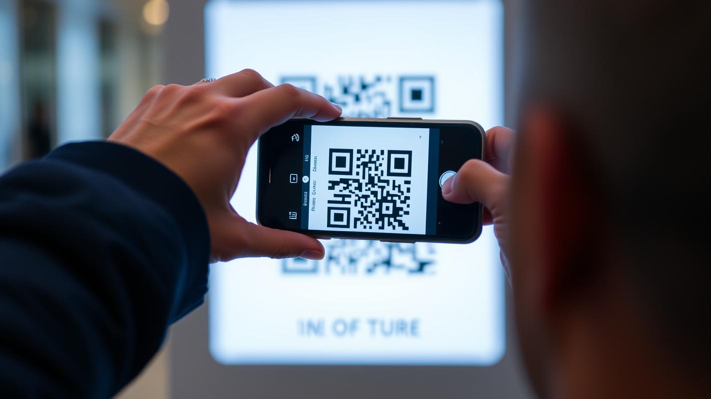 Customer scanning QR Code