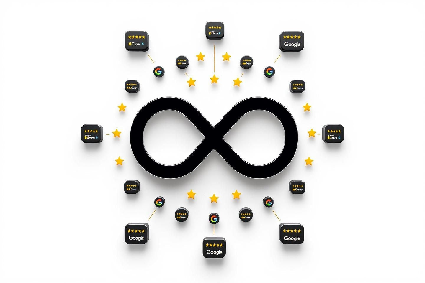 Infinity Loop Sign with Google Reviews